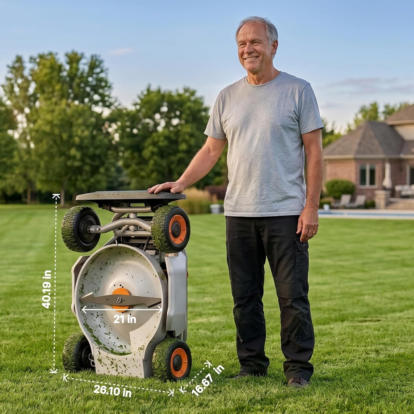 S1 4WD 18Ah Remote Control Lawn Mower, 21-Inch, 37° Slope