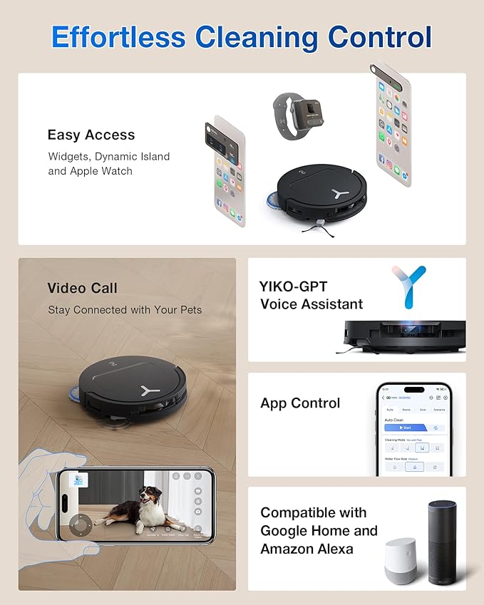 ECOVACS DEEBOT T50 PRO Omni Robot Vacuum and Mop, 3.19” Ultra-Slim, 15,000Pa Suction, ZeroTangle 2.0, TruEdge Edge Cleaning, AIVI 3D Obstacle Avoidance, Auto Mop Wash & Dry, Self-Emptying