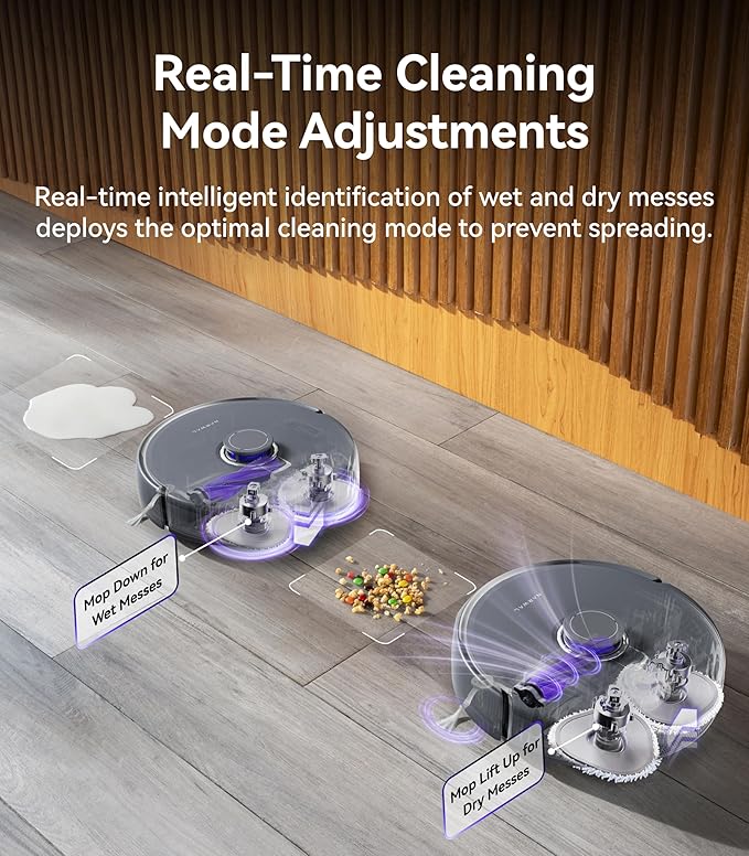 NARWAL Freo Z Ultra Robot Vacuum and Mop Combo, Dual RGB Cameras and Chips, AI Avoidance, 12000Pa Suction, Real-Time Decisions, Adaptive Hot-Water Self Wash & Self Emptying, Pet Hair, Quiet, Grey
