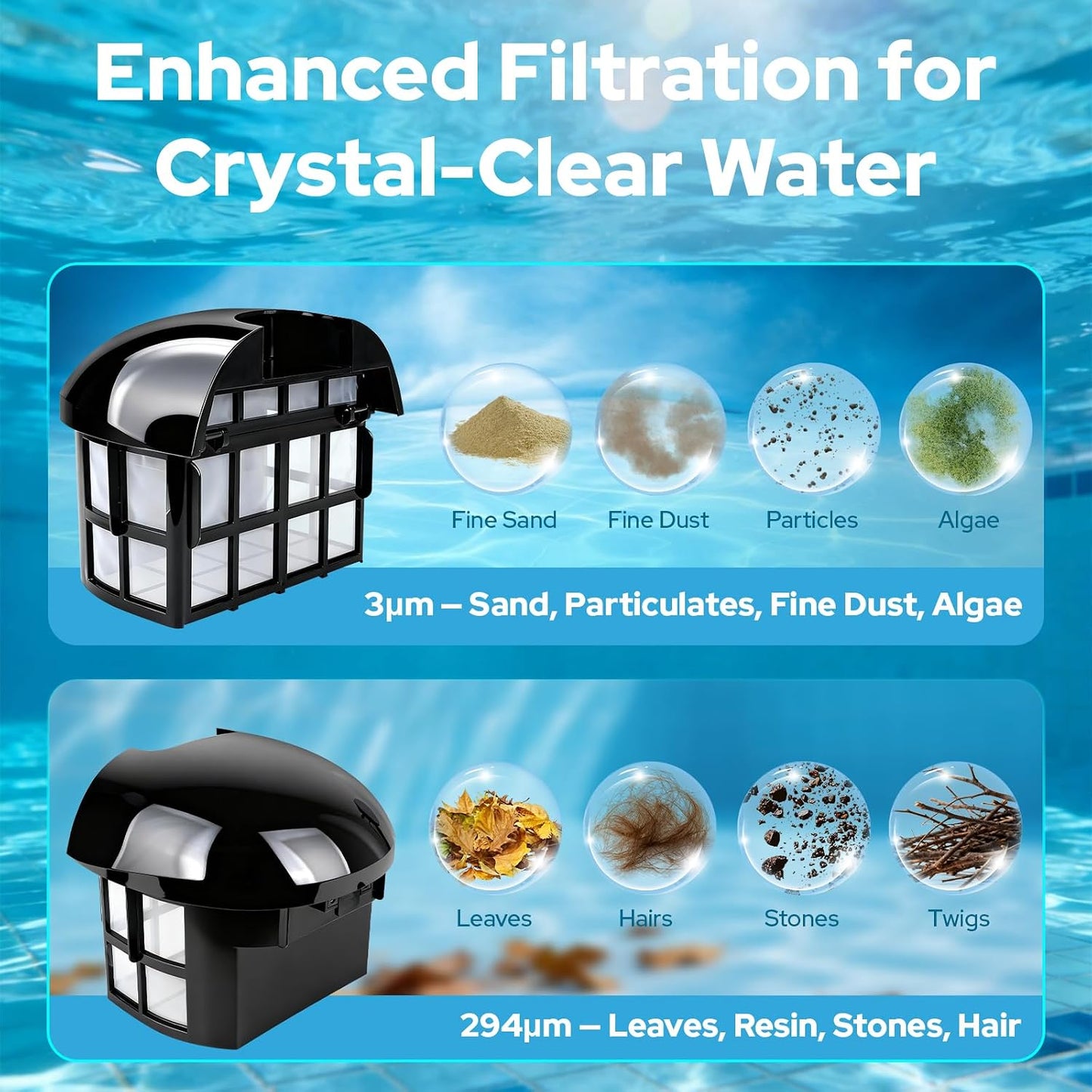 FL-01 Robotic Pool Cleaner for All Pool Shapes, Wall & Waterline Pool Vacuum Robot for In-Ground Pools up to 6458 Sq.Ft, Smart App/Remote Control Underwater, 8H Runtime, Auto-Hover Retrieval