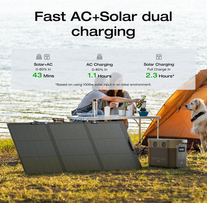 EF ECOFLOW Solar Generator Delta 2 Max with 2X160W Solar Panel
