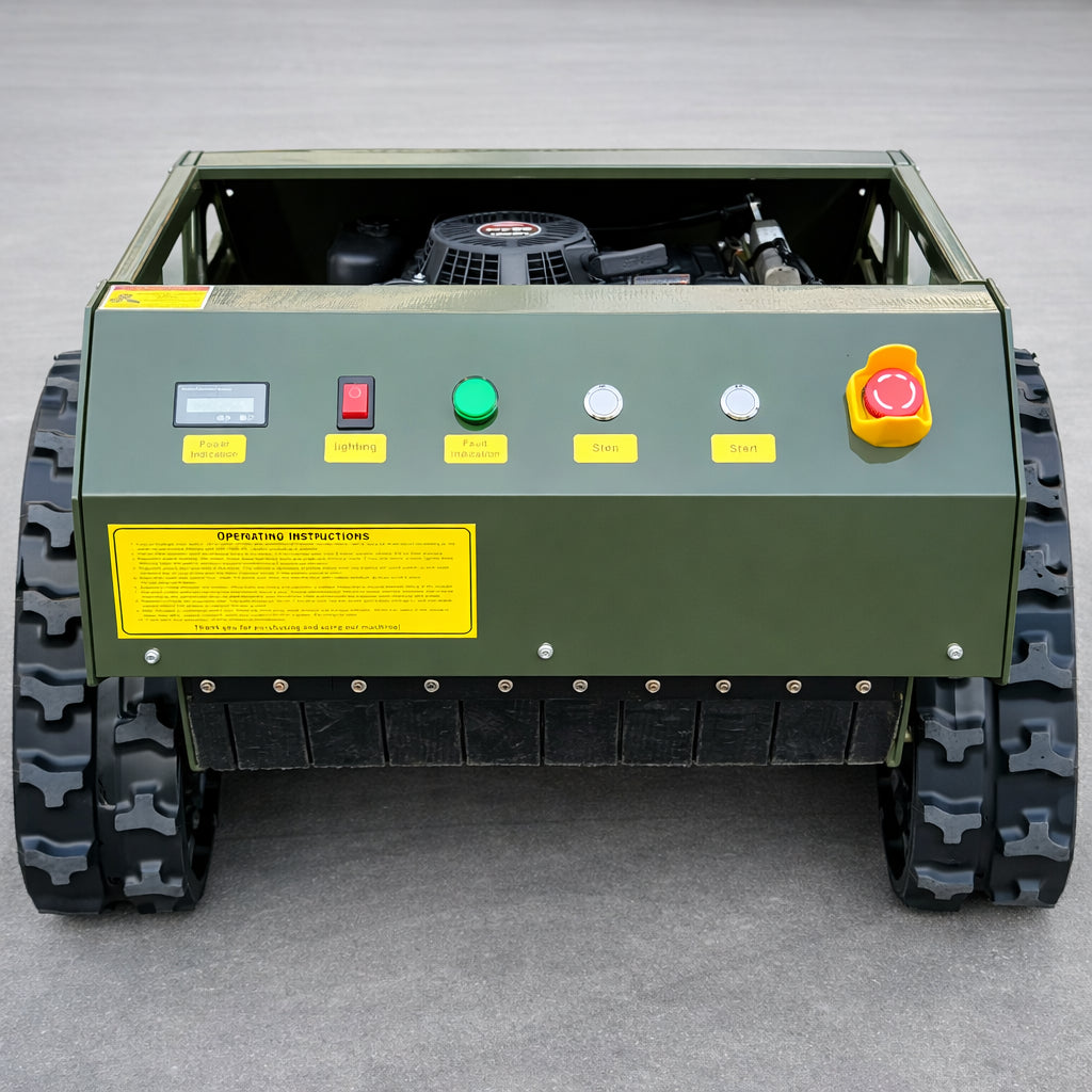 Remote Control Tracked Lawn Mower 45° Slope Gas RC Mower 22" US Stock