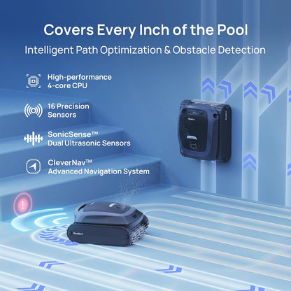Beatbot Aquasense 2 Cordless Robotic Pool Vacuum Cleaner with Protection Cover, Smart Surface Parking, Double-Pass Waterline Scrubbing, Clean Floor, Wall & Waterline, In-Ground Pools up to 3,230 Sq.Ft