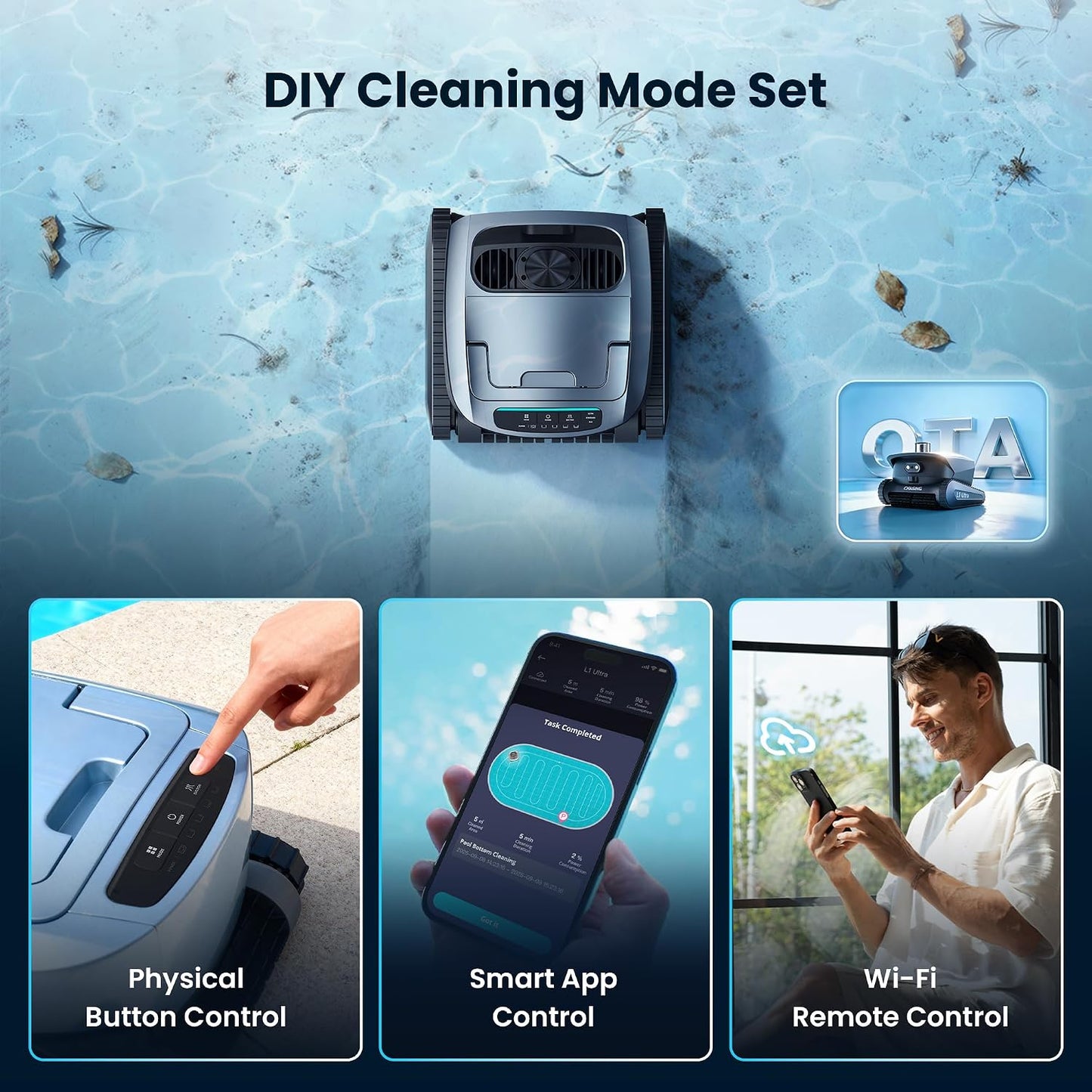 L1 Ultra Robotic Pool Cleaner, Lidar Navigation & Smart Mapping, 504L/Min Strong Suction, 3 Suction Modes, App Control, IP68 Waterproof for Inground/Above Ground Pools