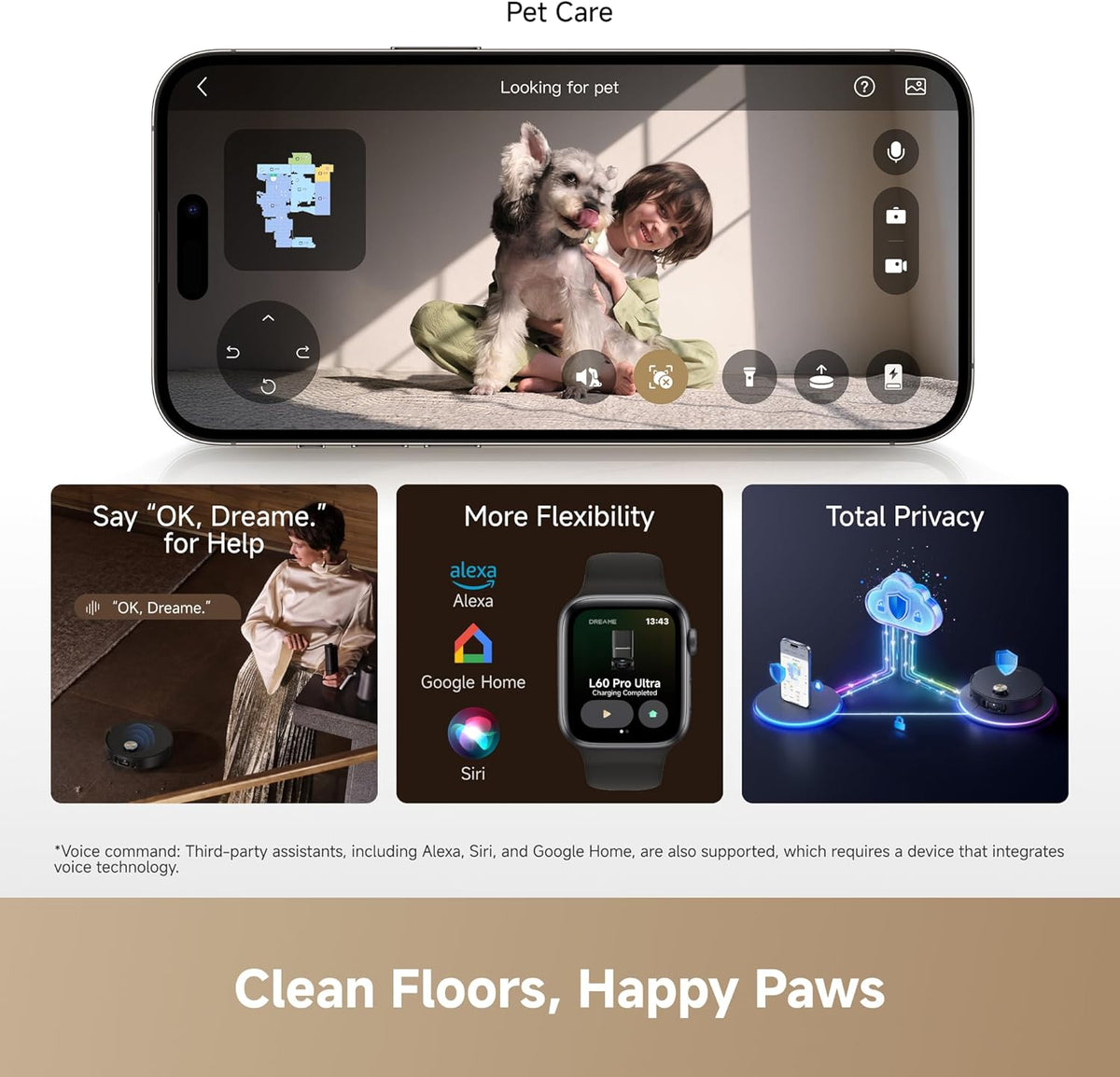 Dreame L60 Pro Ultra Robot Vacuum and Mop, 3.47In (8.8Cm) Obstacle Crossing