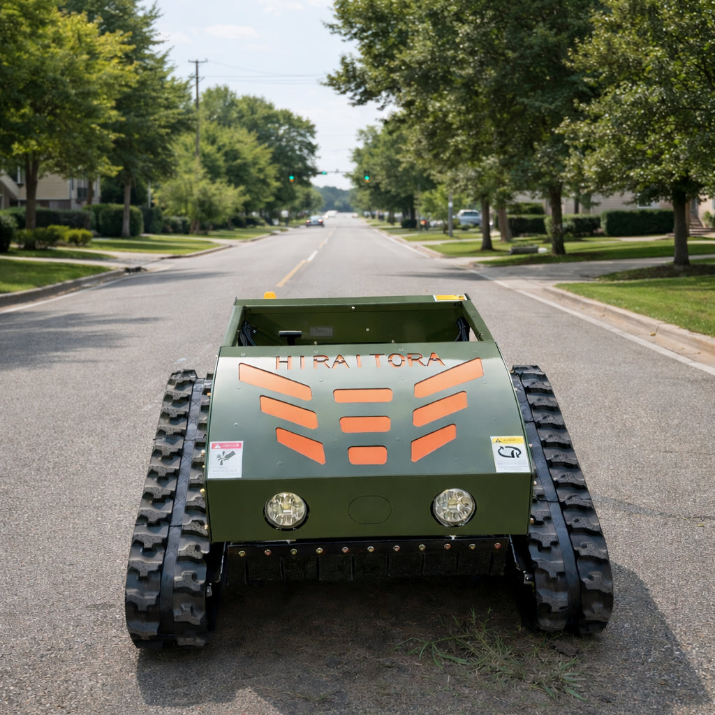 Remote Control Tracked Lawn Mower 45° Slope Gas RC Mower 22" US Stock
