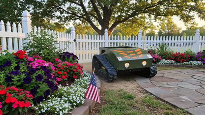 Remote Control Tracked Lawn Mower 45° Slope Gas RC Mower 22" US Stock