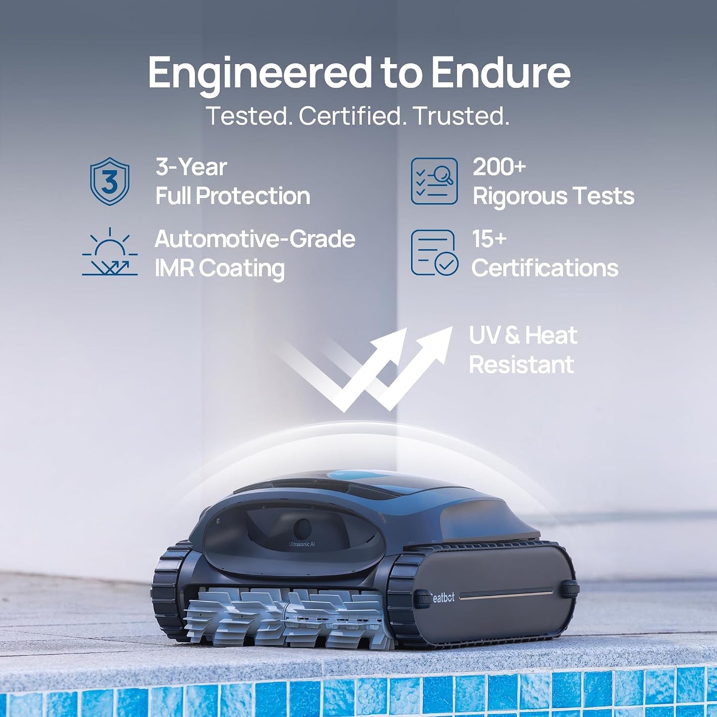 Beatbot Aquasense 2 Cordless Robotic Pool Vacuum Cleaner with Protection Cover, Smart Surface Parking, Double-Pass Waterline Scrubbing, Clean Floor, Wall & Waterline, In-Ground Pools up to 3,230 Sq.Ft