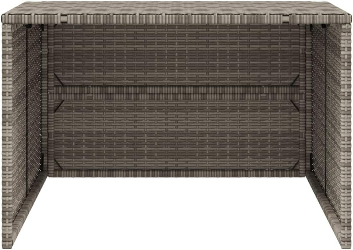 Poly Rattan Robot Mower Garage, Outdoor Portable Storage Shed, Outdoor Robot Mower Garden Shelter, Weather-Resistant Lawnmower Carport, Gray 33.9"X35.4"X20.5"/22.4" Poly Rattan