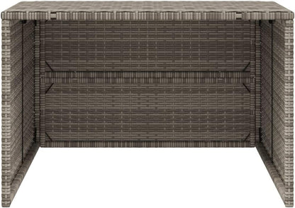 Poly Rattan Robot Mower Garage, Outdoor Portable Storage Shed, Outdoor Robot Mower Garden Shelter, Weather-Resistant Lawnmower Carport, Gray 33.9"X35.4"X20.5"/22.4" Poly Rattan
