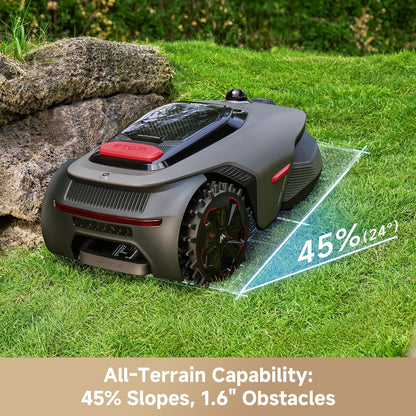 Lidax Ultra 1000 Robot Lawn Mower Wire Free for 1/4 Acre, Rtk-Free+360° 3D Lidar+Ai Vision Auto Mapping, Zero-Edge Cutting, Cutting Height 1.2"-3.9", 45% Slope, up to 150 Managed Zones Dual Maps