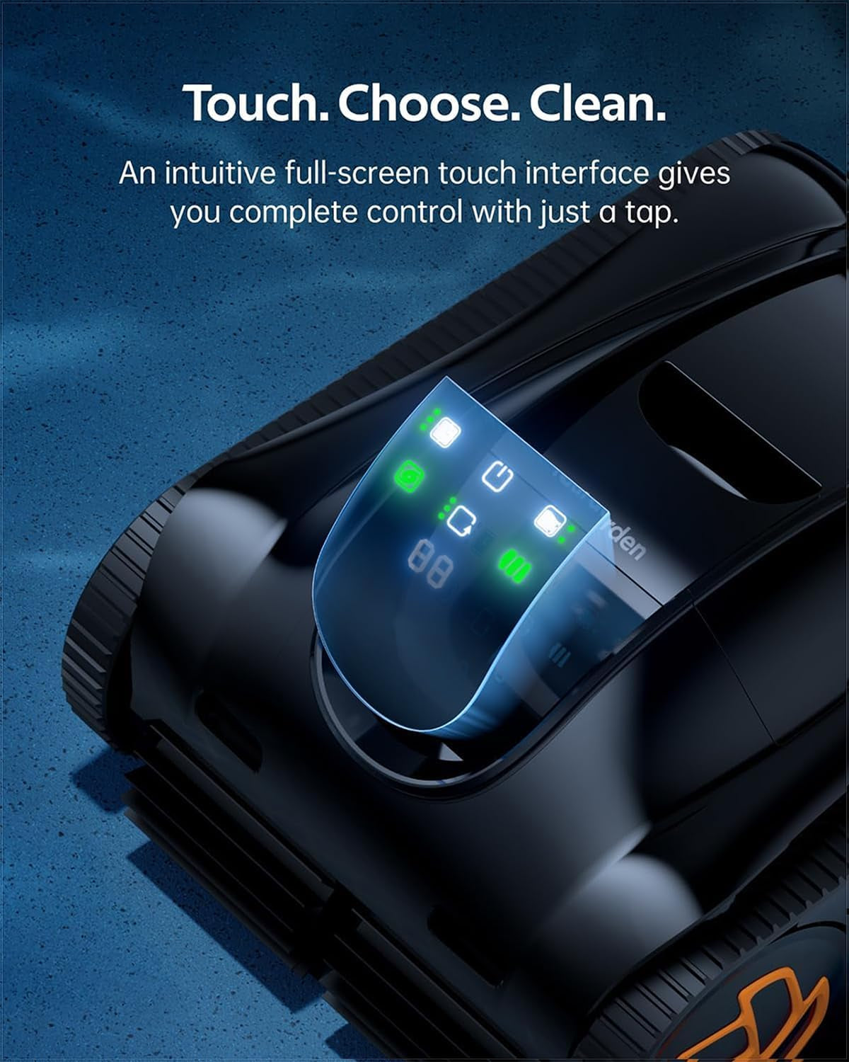 4-In-1 Robotic Pool Cleaner, 3.6H Cordless Pool Vacuum for Inground & above Ground Pools, Touchscreen & APP Control, Smart Navigation & Self-Parking, Cleaning Floor, Wall & Waterline, Black