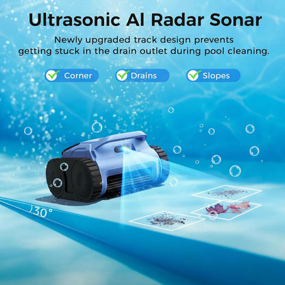 Cordless Robotic Pool Cleaner,Automatic Robotic Pool Vacuum for Inground Pools,Spa Pool Robot Cleaning up to 2150 Sq.Ft for Floor,Wall Climbing,Waterline,4800Gph Suction,180Min Battery Life