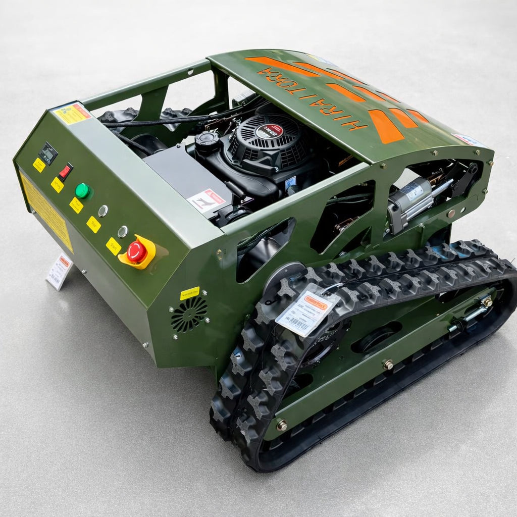 Remote Control Tracked Lawn Mower 45° Slope Gas RC Mower 22" US Stock