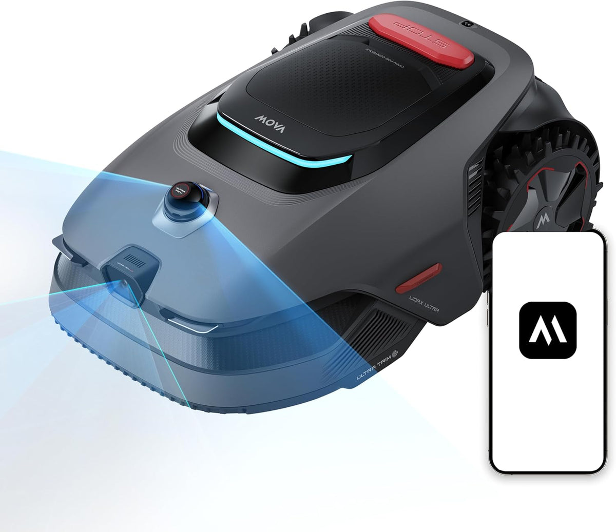 Lidax Ultra 2000 Robot Lawn Mower with 4G for 0.5 Acre, No Wire No RTK+360° 3D Lidar+Ai Vision Auto Mapping, Zero-Edge Cutting, Cut Height 1.2"-3.9", 45% Slope, 150 Mowing Zones, Anti-Theft