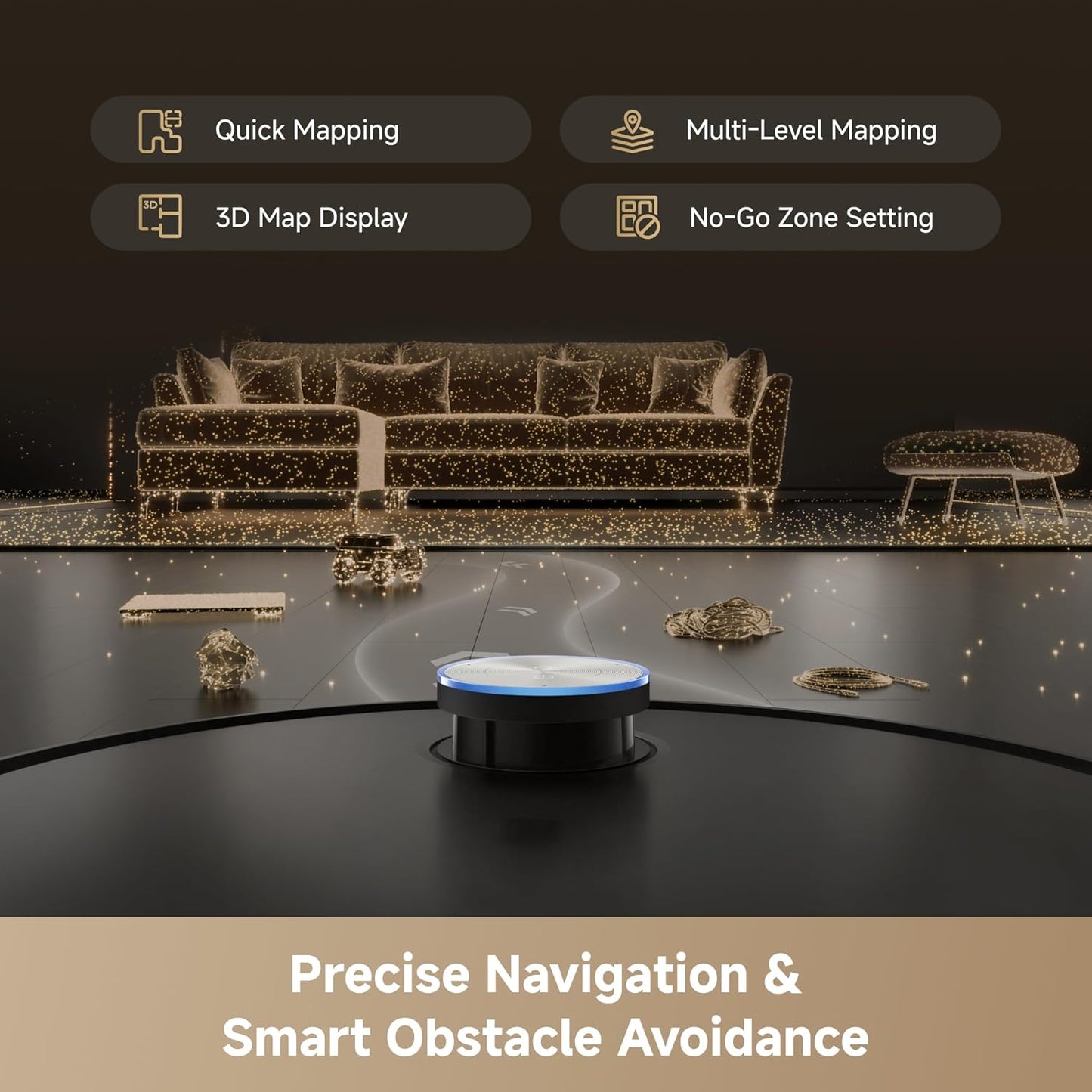 Dreame L60 Pro Ultra Robot Vacuum and Mop, 3.47In (8.8Cm) Obstacle Crossing