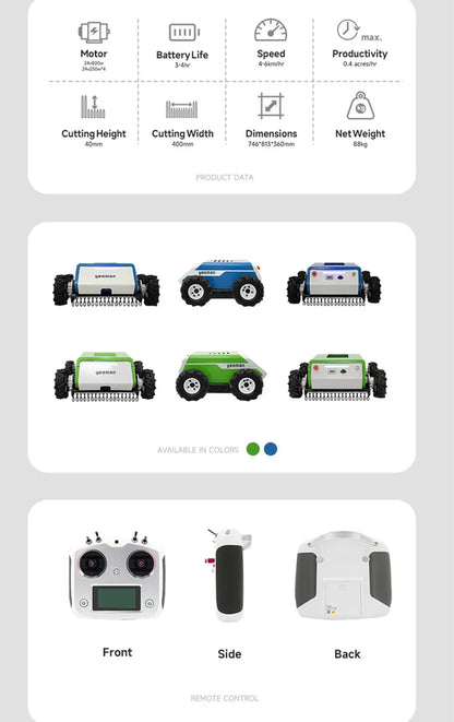 Garden Robot Lawn Mower Remote Control Wireless Grass Cutting 400Mm Mowing Robot Smart Lawn Mowers Robot for Home