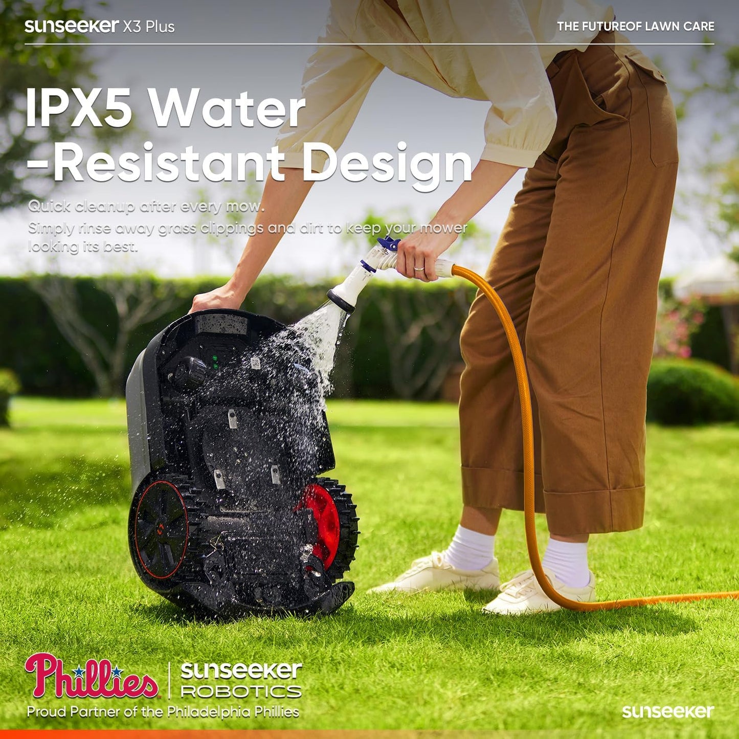 X3 plus Robot Lawn Mower, Wire-Free Robotic Mower for 0.3 Acre, RTK + Vision AI Navigation, Vision AI Obstacle Avoidance, Ride-On-Edge Cutting, App Control.Multi-Zone Management