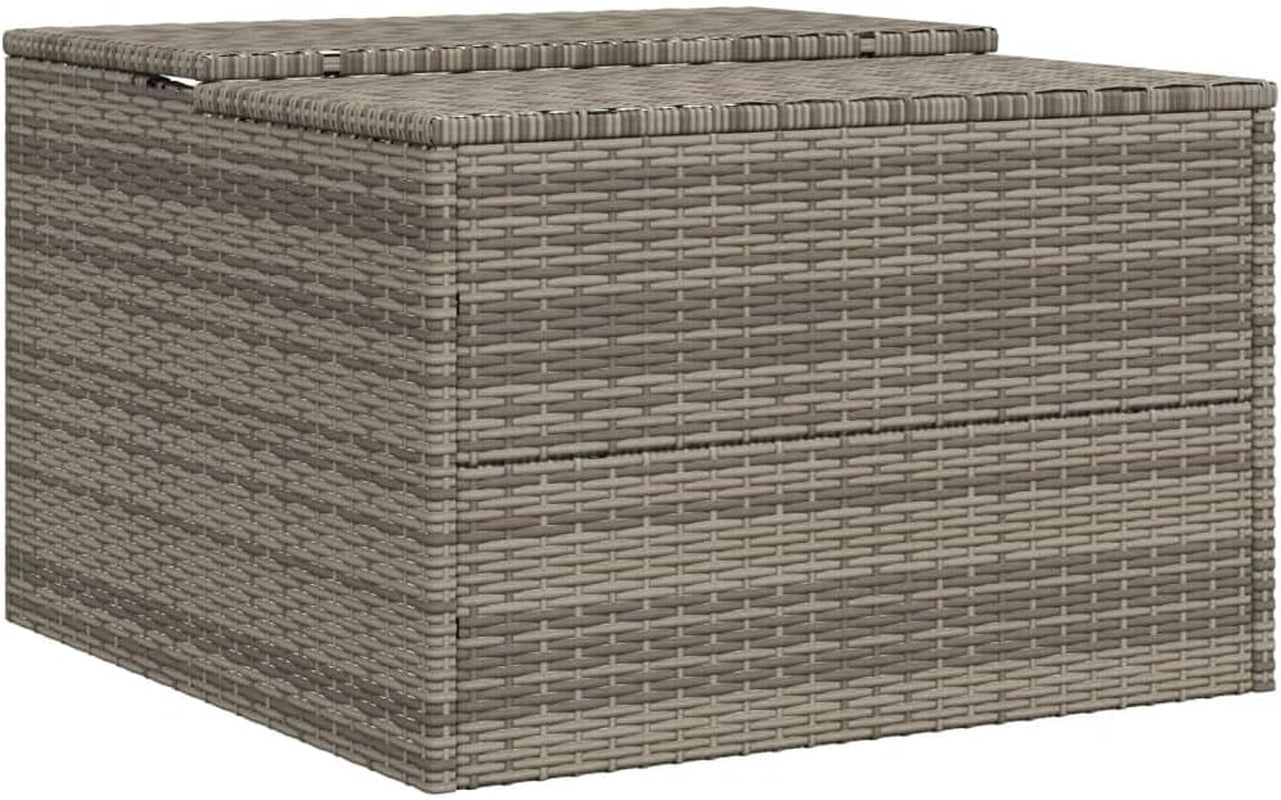Poly Rattan Robot Mower Garage, Outdoor Portable Storage Shed, Outdoor Robot Mower Garden Shelter, Weather-Resistant Lawnmower Carport, Gray 33.9"X35.4"X20.5"/22.4" Poly Rattan