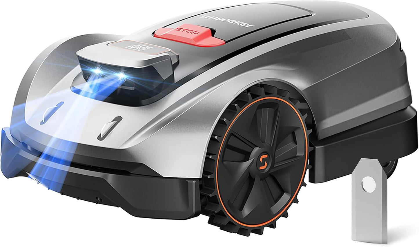 X3 plus Robot Lawn Mower, Wire-Free Robotic Mower for 0.3 Acre, RTK + Vision AI Navigation, Vision AI Obstacle Avoidance, Ride-On-Edge Cutting, App Control.Multi-Zone Management