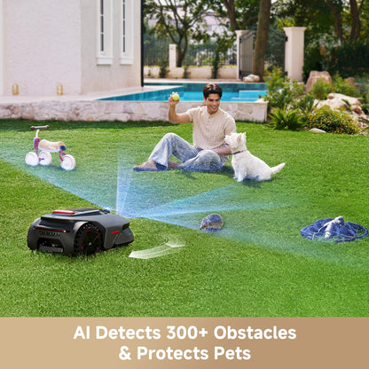 Lidax Ultra 2000 Robot Lawn Mower with 4G for 0.5 Acre, No Wire No RTK+360° 3D Lidar+Ai Vision Auto Mapping, Zero-Edge Cutting, Cut Height 1.2"-3.9", 45% Slope, 150 Mowing Zones, Anti-Theft