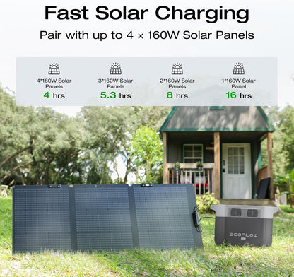 EF ECOFLOW Solar Generator Delta 2 Max with 2X160W Solar Panel