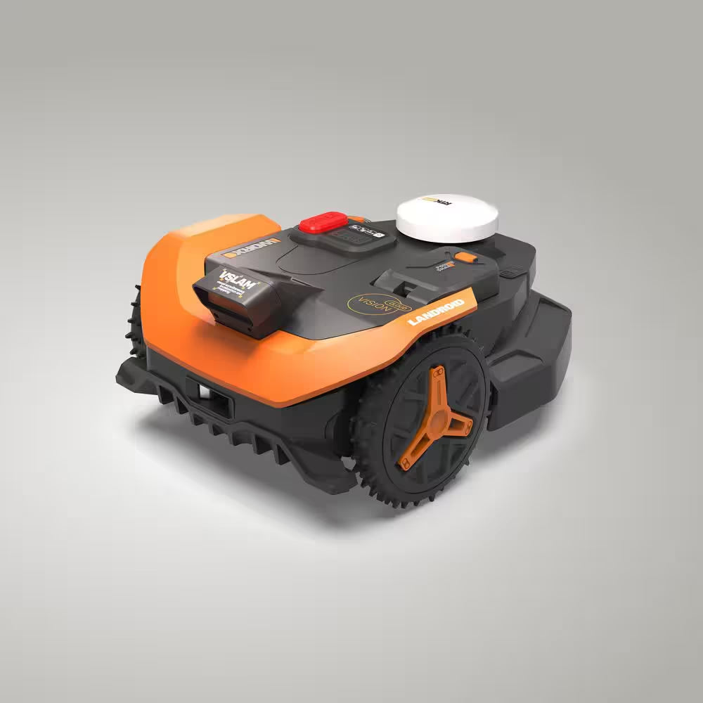 Landroid Vision Cloud 9 In. 2WD Robot Lawn Mower (1/4 Acre) RTK GPS plus VSLAM Vision AI with Cut to Edge Trimmer