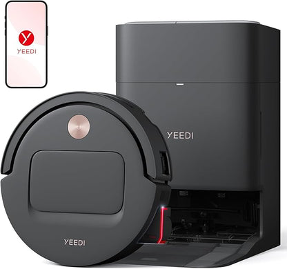 Yeedi M14 Plus Robot Vacuum and Mop, 18,000Pa Suction, OZMO Roller Instant Self-Washing Mopping, 167℉ Smart Dynamic Hot Wash & Auto-Dry, ZeroTangle 3.0 Anti-Hair Brush, All-in-One Omni Station, Black