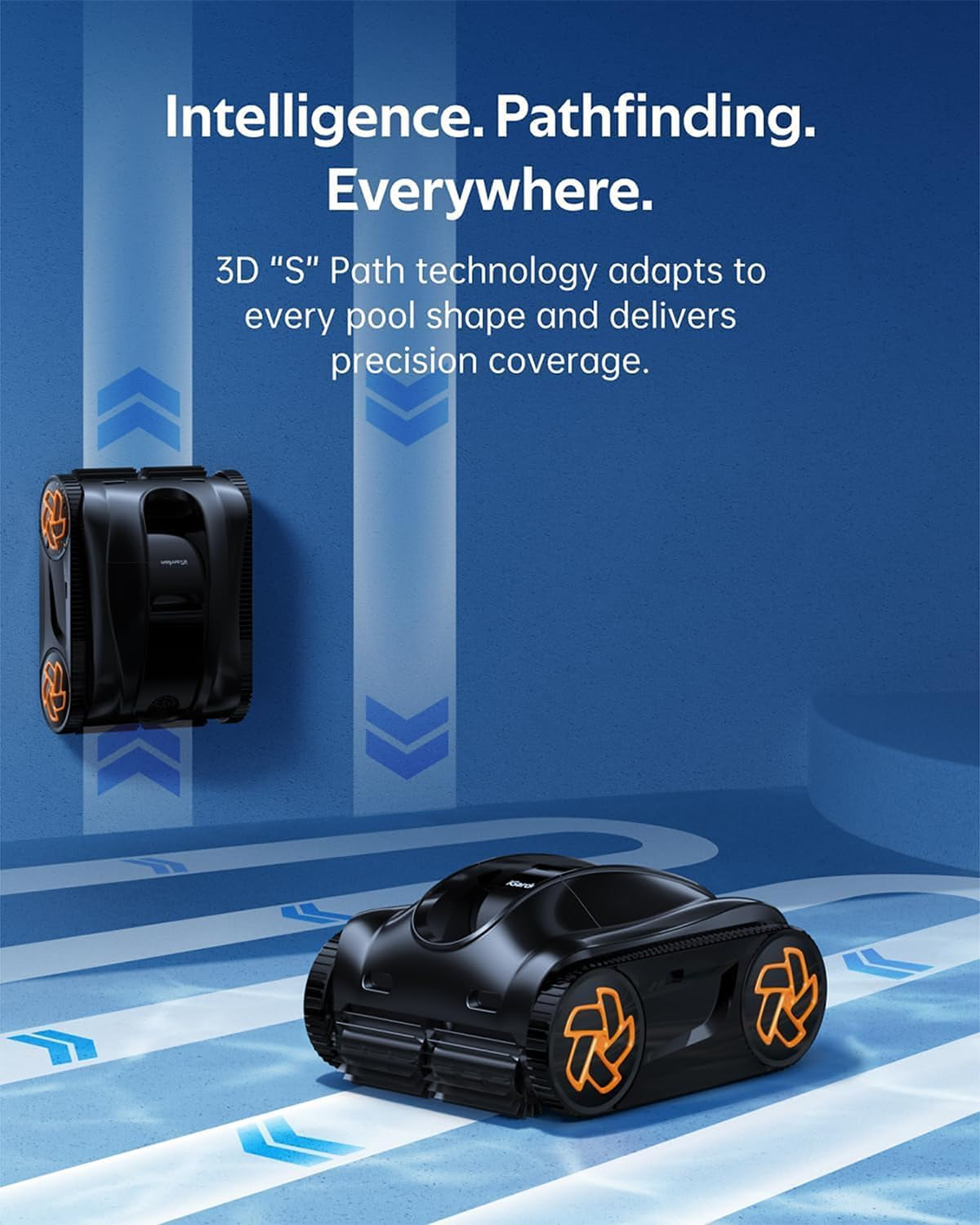 4-In-1 Robotic Pool Cleaner, 3.6H Cordless Pool Vacuum for Inground & above Ground Pools, Touchscreen & APP Control, Smart Navigation & Self-Parking, Cleaning Floor, Wall & Waterline, Black