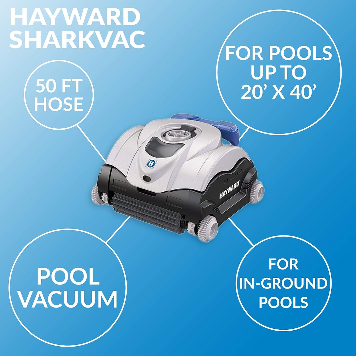 Hayward W3RC9740WCCUB Sharkvac XL Robotic Pool Cleaner for In-Ground Pools (Automatic Pool Vacuum)