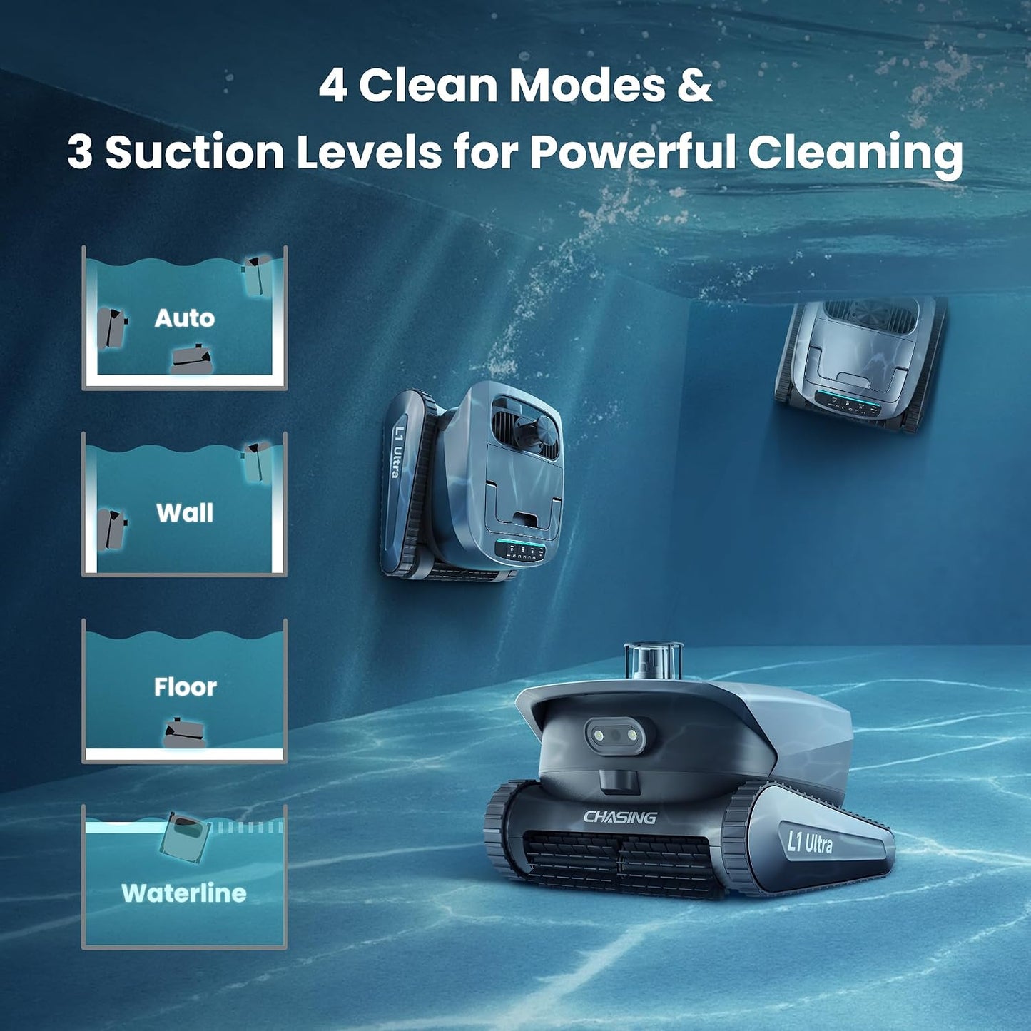 L1 Ultra Robotic Pool Cleaner, Lidar Navigation & Smart Mapping, 504L/Min Strong Suction, 3 Suction Modes, App Control, IP68 Waterproof for Inground/Above Ground Pools