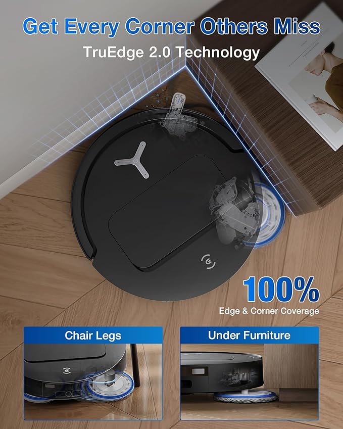ECOVACS DEEBOT T50 Omni Robot Vacuum and Mop, 3.19” Ultra-Slim, 15,000Pa Suction, ZeroTangle 2.0, TruEdge Edge Cleaning, AIVI 3D Obstacle Avoidance, Auto Mop Wash & Dry, Self-Emptying