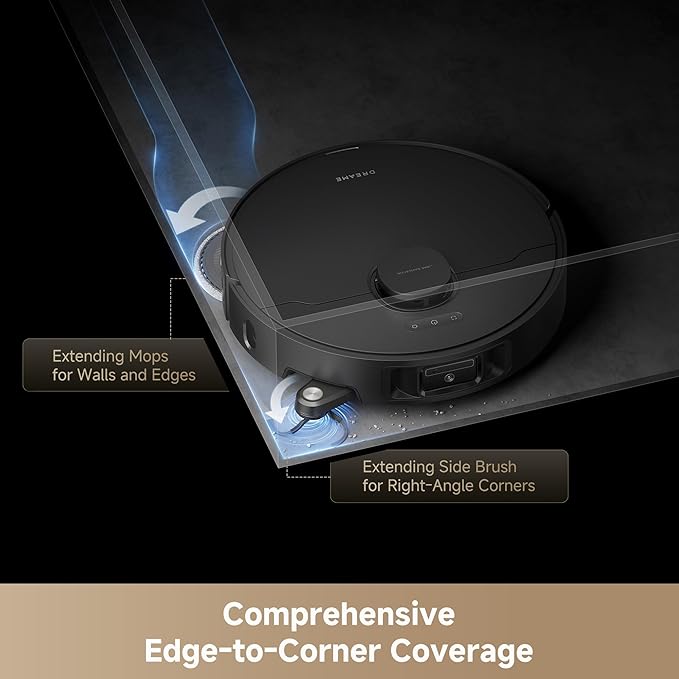 DREAME L40s Ultra Robot Vacuum and Mop, Auto-Empty, Mop Self-Cleaning, 1,9000Pa Suction, 100% Detangling DuoBrush, Extending Mops and Side Brush, 40mm Obstacle Clearing, App & Voice Control (Black)