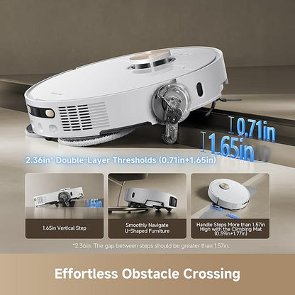 DREAME L50 Ultra Robot Vacuum and Mop White, 19,500Pa Suction, with Auto-Empty and Mop Self-Cleaning, Precise Obstacle Avoidance, HyperStream Detangling DuoBrush