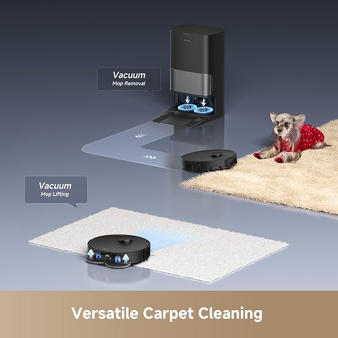 DREAME L40s Ultra Robot Vacuum and Mop, Auto-Empty, Mop Self-Cleaning, 1,9000Pa Suction, 100% Detangling DuoBrush, Extending Mops and Side Brush, 40mm Obstacle Clearing, App & Voice Control (Black)
