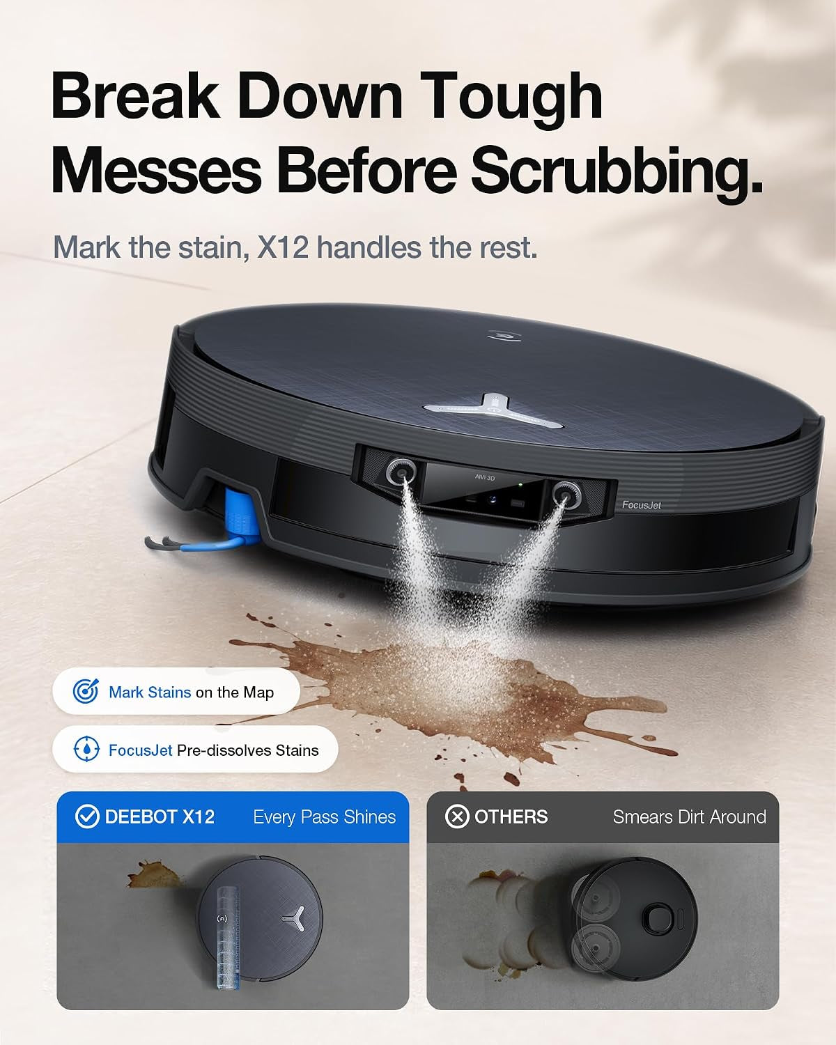 ECOVACS DEEBOT Robot Vacuum and Mop, X12 PRO Omni