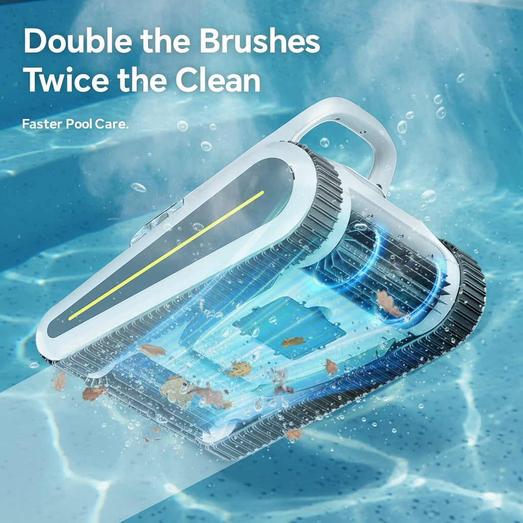 Robotic Pool Cleaner - Pool Vacuum 180W Brushless Motor, 50,000Pa Suction, Wall Climbing, Ai-Powered Path Sonar Navigation, 3 Modes Robot for Inground & Above-Ground Pools up to 2000 Sq. Ft