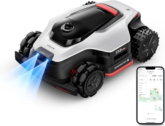 Lidar 2500 Robot Lawn Mower A3 AWD Pro Wire Free No RTK, 4WD for 38.7° Slopes, Dual AI Vision Robotic Lawn Mowers,Dual-Disc Cutting 15.8" Width, Smart Zero-Edge, App Control for 0.62 Acre