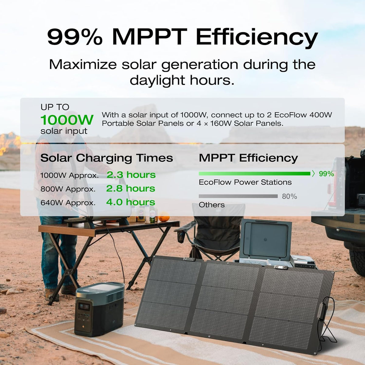 EF ECOFLOW Solar Generator Delta 2 Max with 2X160W Solar Panel