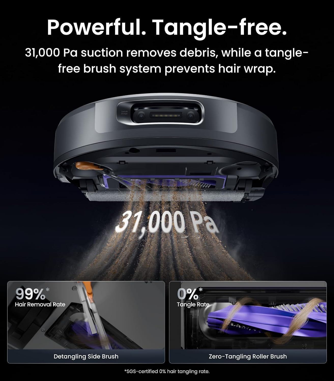 NARWAL Flow 2 Robot Vacuum and Mop Combo, 31000Pa, Flowwash Mop, Black