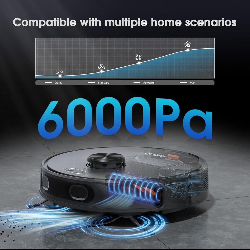 Robot Vacuum and Mop Combo, Mapping Robotic Vacuums Cleaner with 75 Days Self-Emptying, Lidar Navigation Smart & Strong Suction, Wifi/App/Alexa/Voice Control, Quiet for Home Pet Hair Hard Floor Carpet