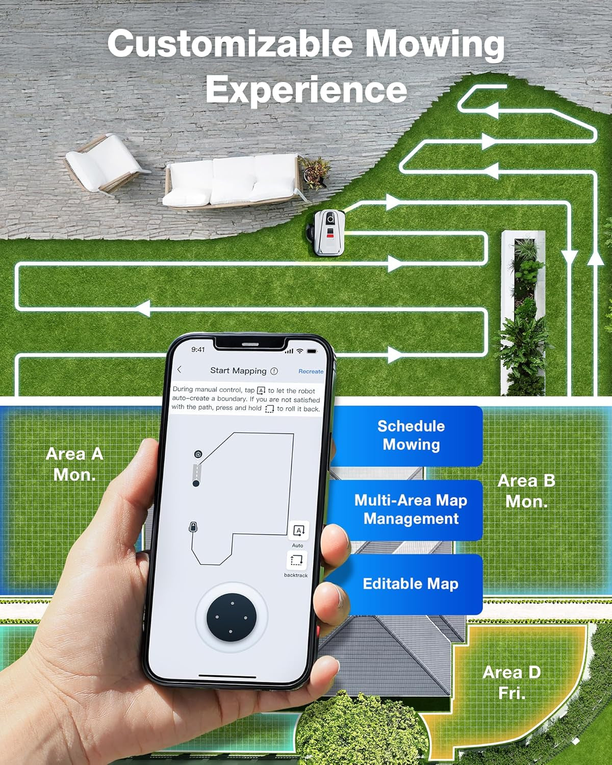 ECOVACS Goat A2000 Lidar PRO Robot Lawn Mower, Dual Lidar Navigation