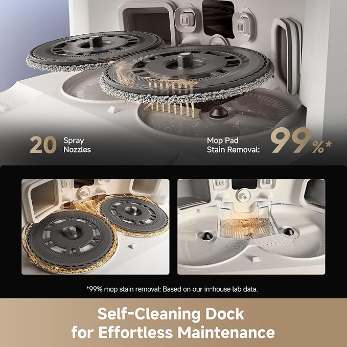DREAME L40s Ultra Robot Vacuum and Mop, 19,000Pa Suction, Auto-Empty, Mop Self-Cleaning, 100% Detangling DuoBrush, Extending Mops and Side Brush, 1.57in Obstacle Clearing, App & Voice Control (White)