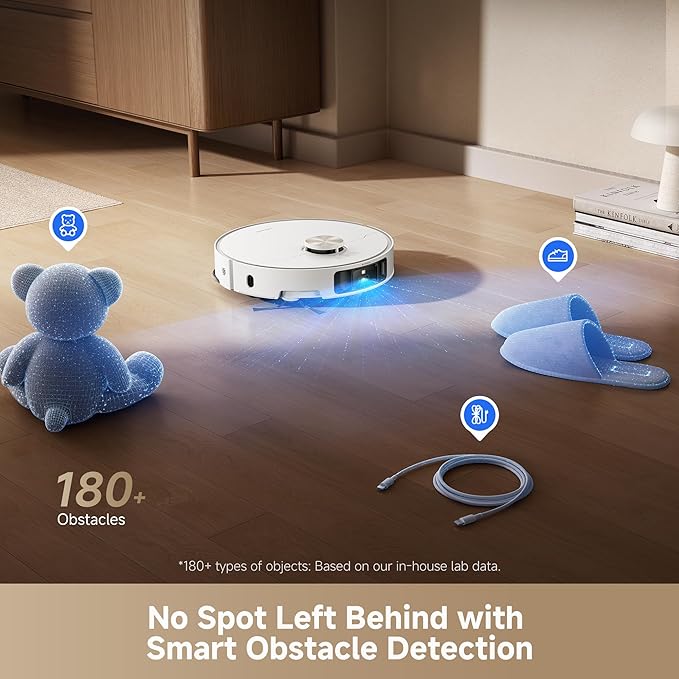 DREAME L50 Ultra Robot Vacuum and Mop White, 19,500Pa Suction, with Auto-Empty and Mop Self-Cleaning, Precise Obstacle Avoidance, HyperStream Detangling DuoBrush