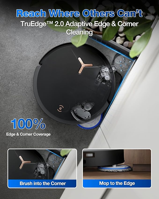 ECOVACS DEEBOT T50 MAX PRO Omni Robot Vacuum and Mop, 18,500Pa Suction, 18mm Auto-Lift, ZeroTangle &TruEdge 2.0, AIVI 3.0 Obstacle Avoidance, Auto Hot Water Mop Wash/Dry/Refill, Self-Emptying