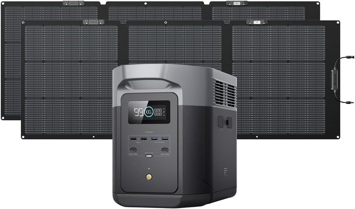 EF ECOFLOW Solar Generator Delta 2 Max with 2X160W Solar Panel
