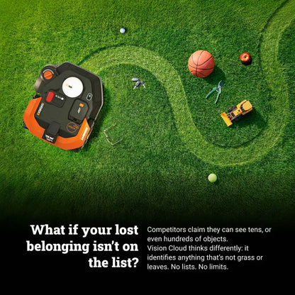 Landroid Vision Cloud 9 In. 2WD Robot Lawn Mower (1/4 Acre) RTK GPS plus VSLAM Vision AI with Cut to Edge Trimmer