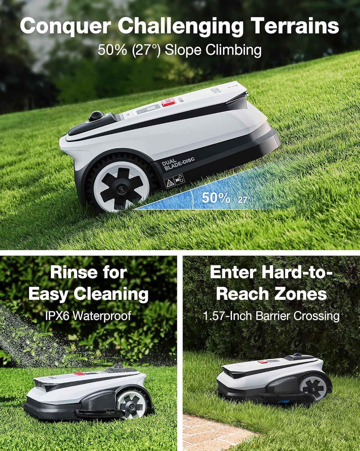 ECOVACS Goat A2000 Lidar PRO Robot Lawn Mower, Dual Lidar Navigation