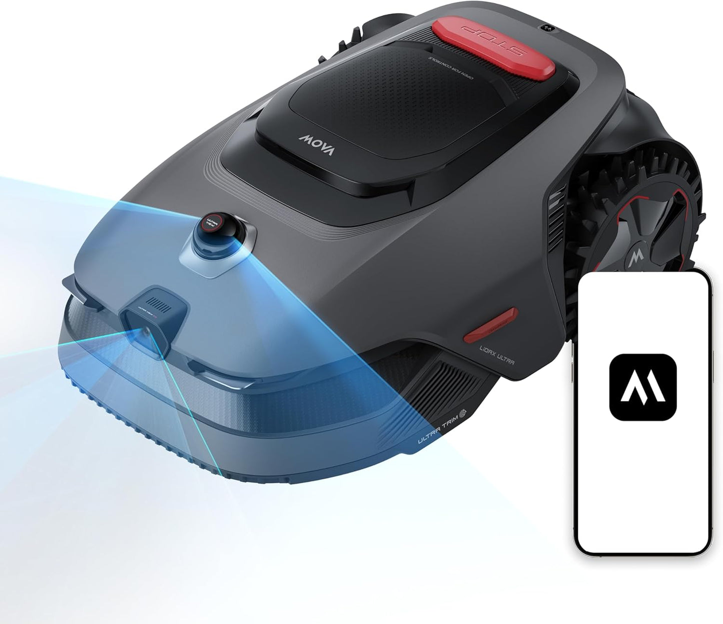 Lidax Ultra 1000 Robot Lawn Mower Wire Free for 1/4 Acre, Rtk-Free+360° 3D Lidar+Ai Vision Auto Mapping, Zero-Edge Cutting, Cutting Height 1.2"-3.9", 45% Slope, up to 150 Managed Zones Dual Maps