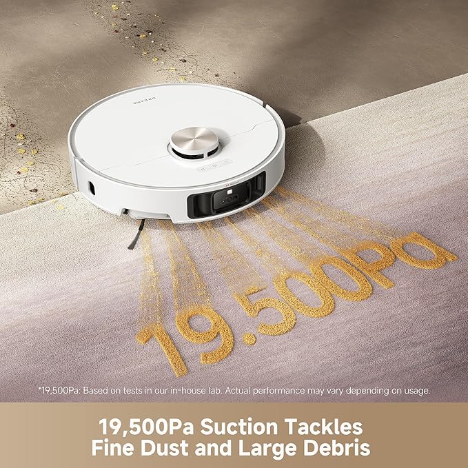 DREAME L50 Ultra Robot Vacuum and Mop White, 19,500Pa Suction, with Auto-Empty and Mop Self-Cleaning, Precise Obstacle Avoidance, HyperStream Detangling DuoBrush
